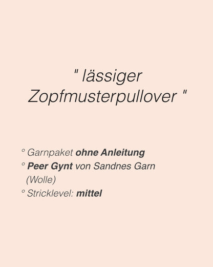 Winters Beach Cardi | robustes Zopfmuster aus Peer Gynt von Sandnes Garn