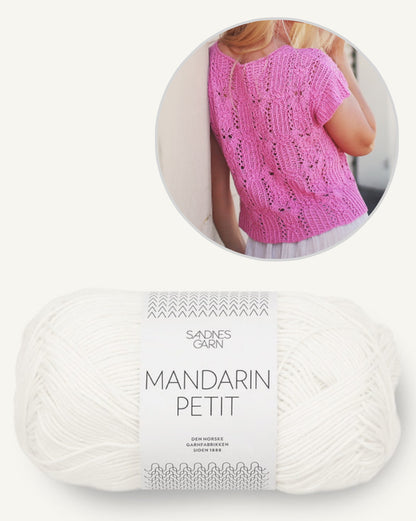Woollahra Tee | Shirt with a beautiful pattern made from Mandarin Petit by Sandnes Garn 