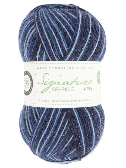 Signature 4-ply Sparkle | zart funkelnder Glitzereffekt in feinem Sockengarn