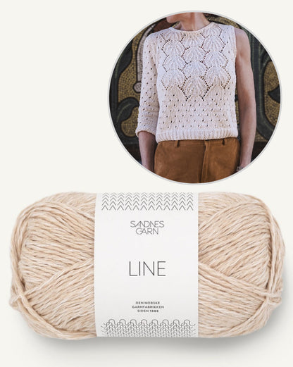 Yua Shirt | romantic lace pattern made from Line by Sandnes Garn