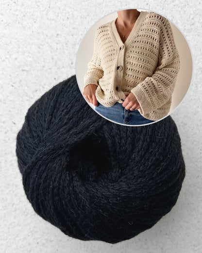 Yutori Cardiga | luxuriös und weich aus Camel DK von Pascuali