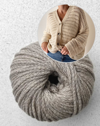 Yutori Cardiga | luxuriös und weich aus Camel DK von Pascuali