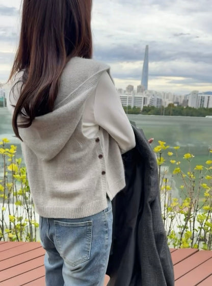 Hooded Shawl Vest | super alsidig og ekstremt blød i Classic Cashmere fra Cardiff