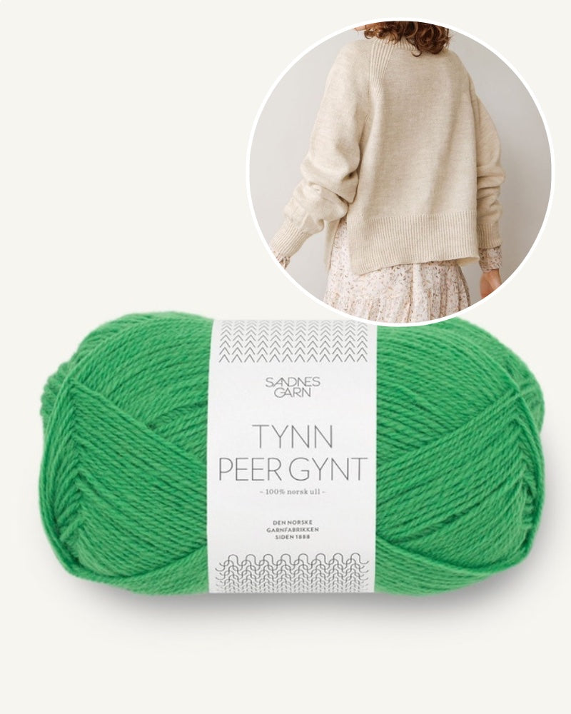 Kelly Pullover Damen aus Tynn Peer Gynt in jelly bean green