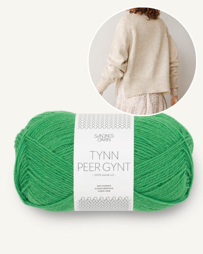 Kelly Pullover Damen aus Tynn Peer Gynt in jelly bean green