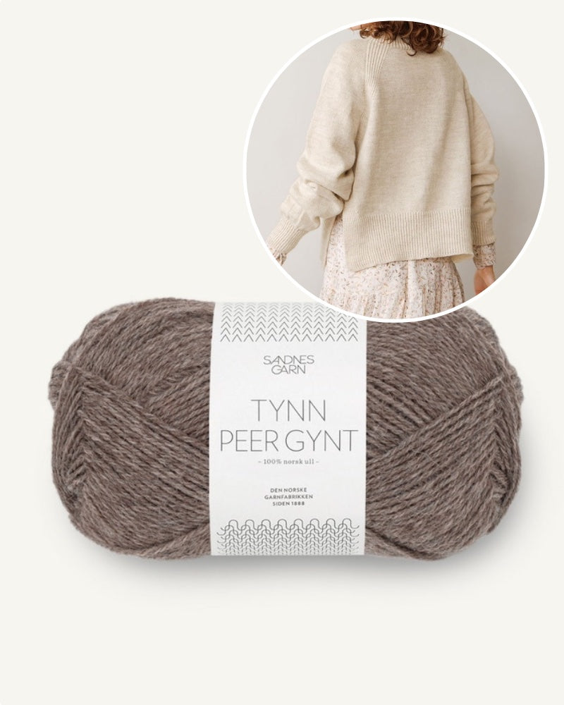 Kelly Pullover Damen aus Tynn Peer Gynt in mittelbraun