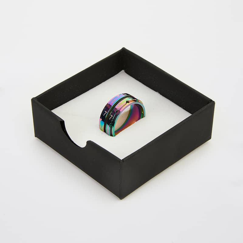 KnitPro Contador De Hileras Anillo Negro (Talla 12 - 21.4mm) - Herramienta De Acero Inoxidable Para Tejer Y Hacer Crochet
