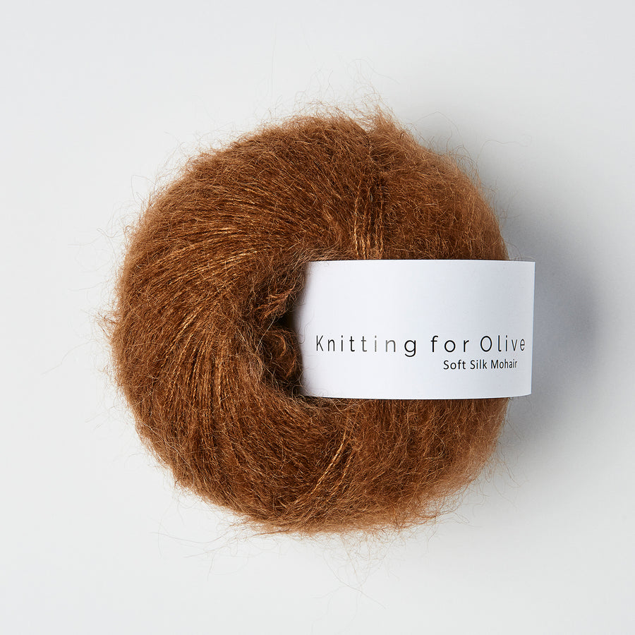 Knitting for Olive Soft Silk Mohair Farbe dark cognac