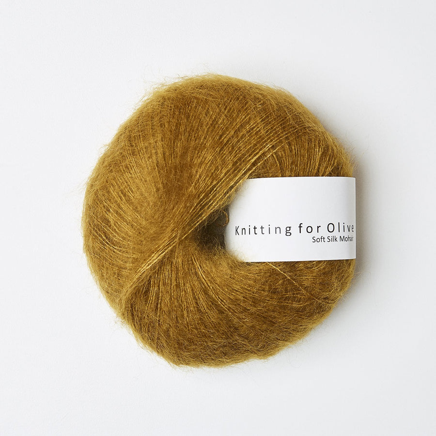 Knitting for Olive Soft Silk Mohair Farbe dark mustard