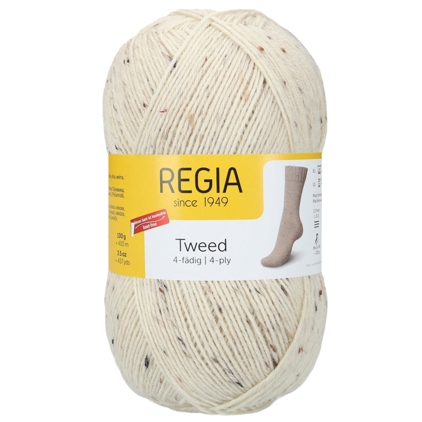 Regia Tweed 4-fädig Sockenwolle Knäuel in Farbe 00002