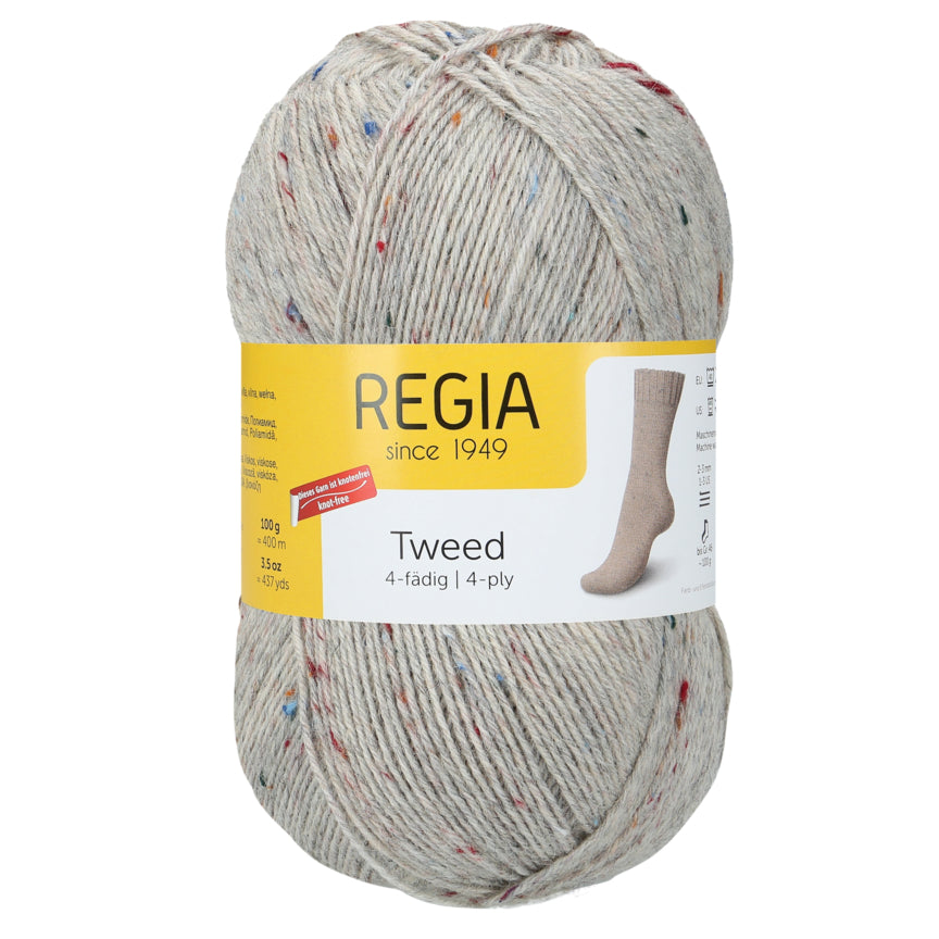 Regia Tweed 4-fädig Sockenwolle Knäuel in Farbe 00090
