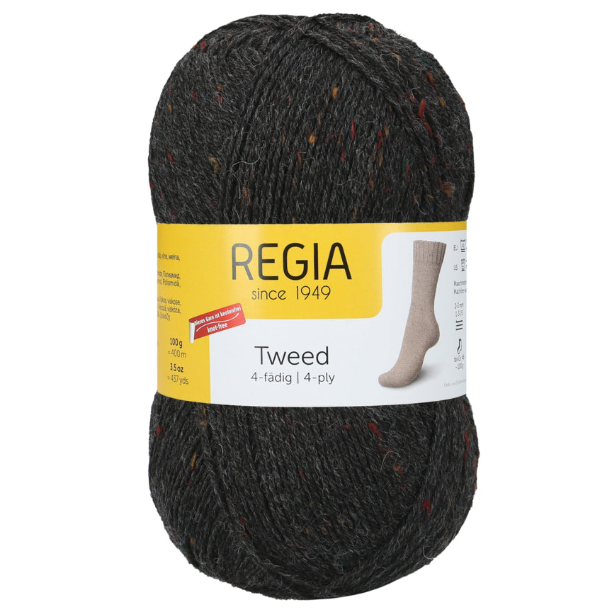 Regia Tweed 4-fädig Sockenwolle Knäuel in Farbe 00098