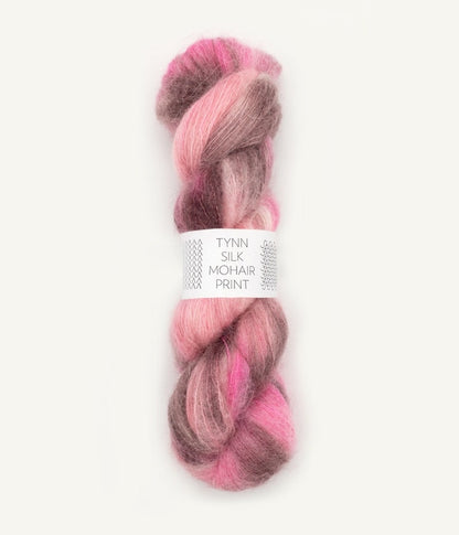 Sandnes Garn Tynn Silk Mohair Print pink berries 4700