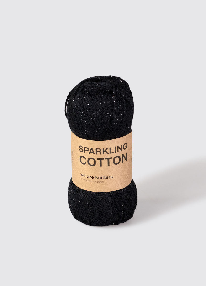 we are knitters Sparkling Cotton Garnknäuel in Farbe black