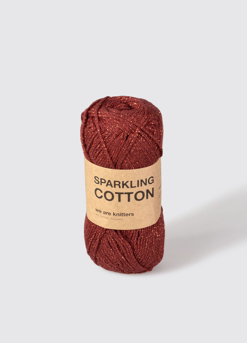 we are knitters Sparkling Cotton Garnknäuel in Farbe maroon