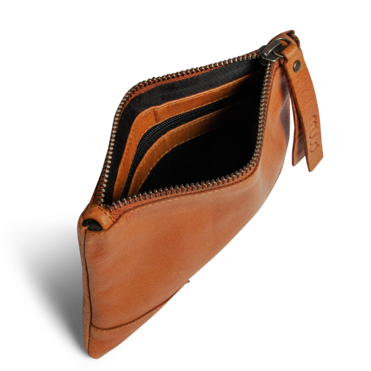 muud Wind Clutch braun geöffnet von oben